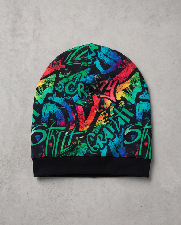Beanie Mütze Graffiti Kopfumfang 48-54cm