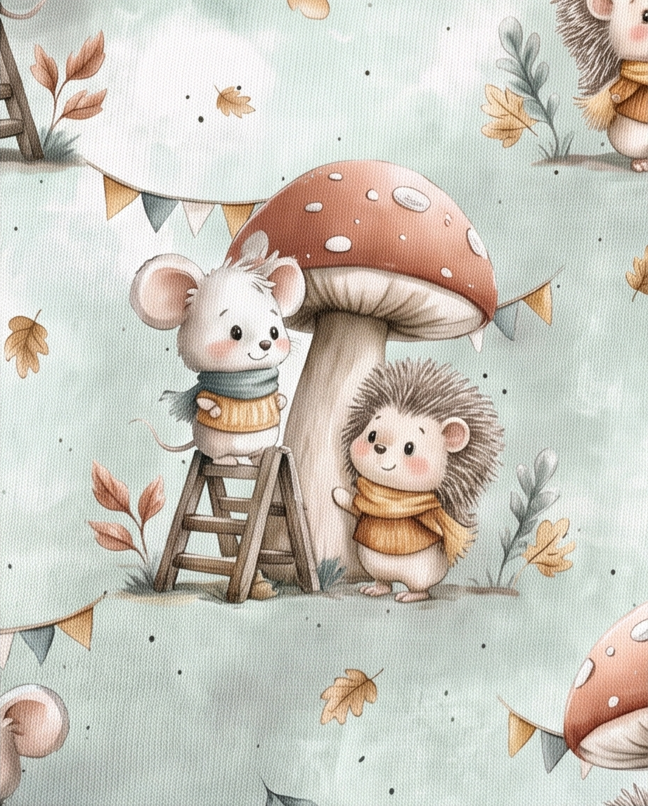 Herbst Jersey Maus und Igel