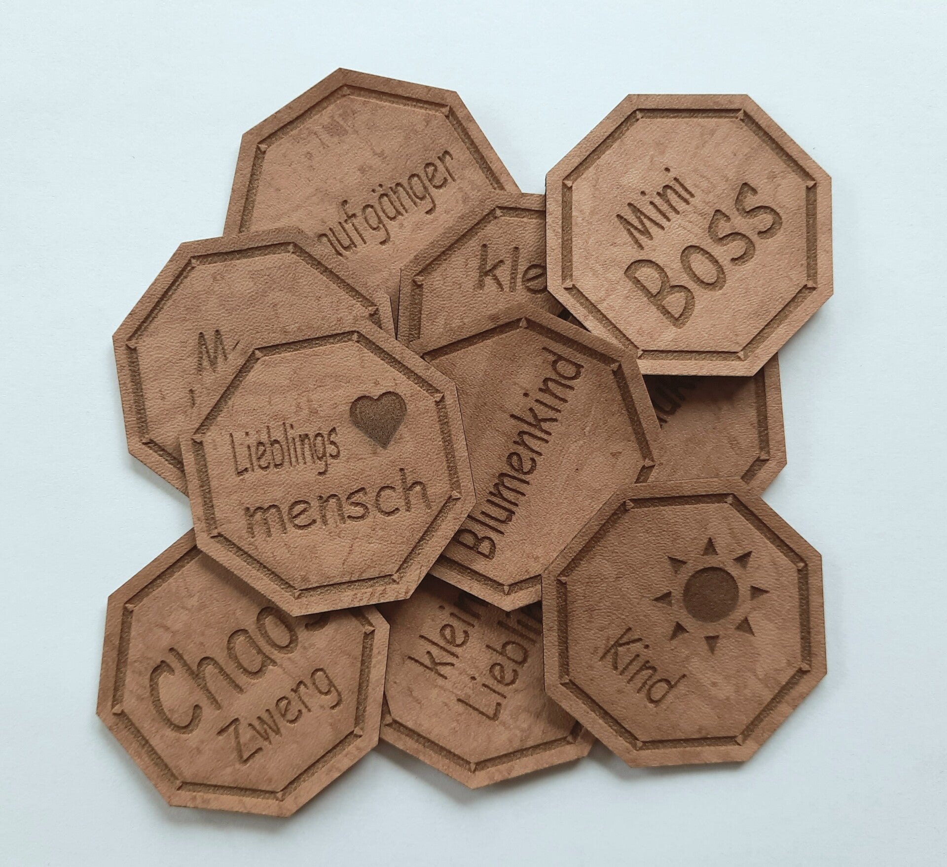 Kunstleder Label / Patches auf Korkoptik