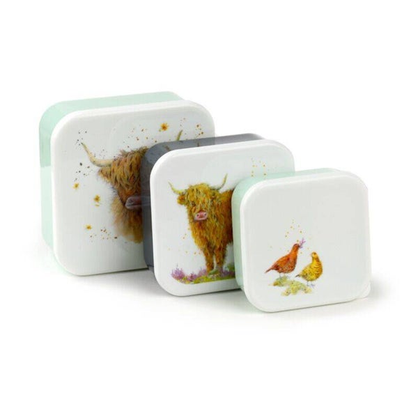 Highland Cow Set of 3 Lunch Boxes