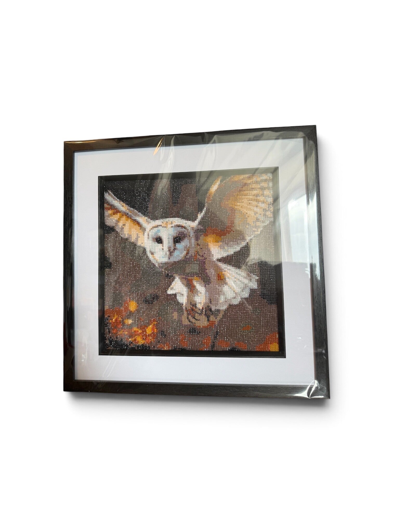 Barn Owl In Flight Diamond Art Framed Picture