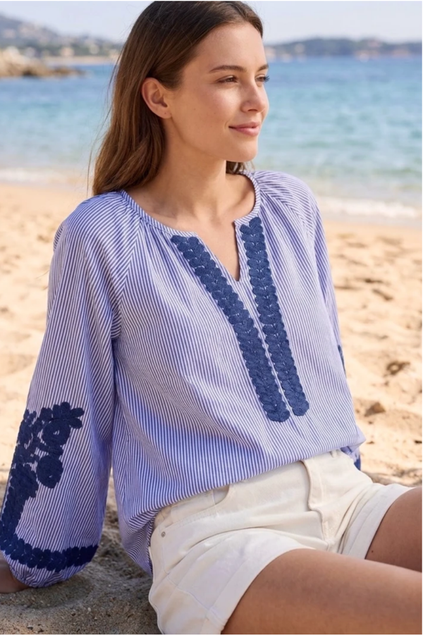 Tunique MILA - Tunique en jean brodée femme du S au XL (36 au 42)