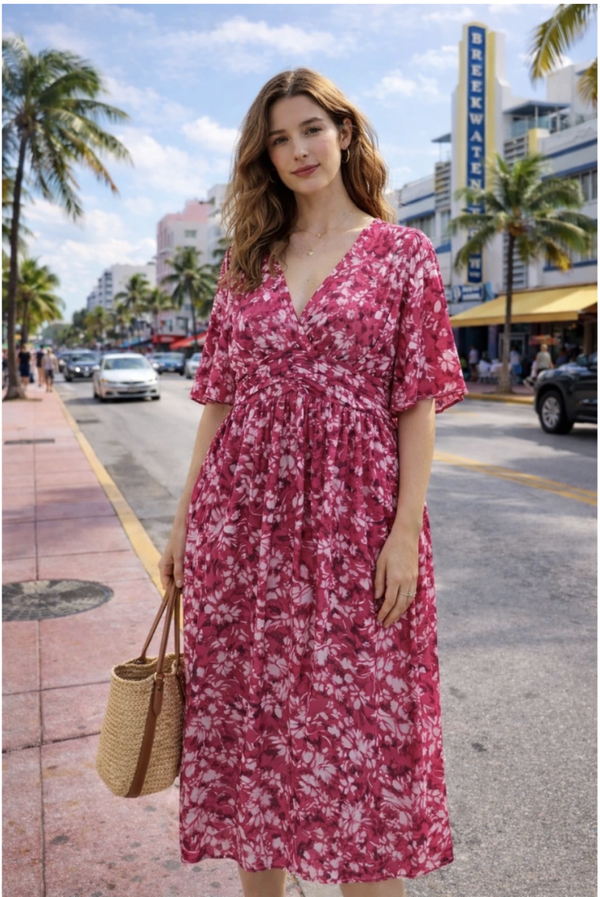 Robe SERENA GT - Robe longue imprimée du L au 4XL ( 40 au 48)