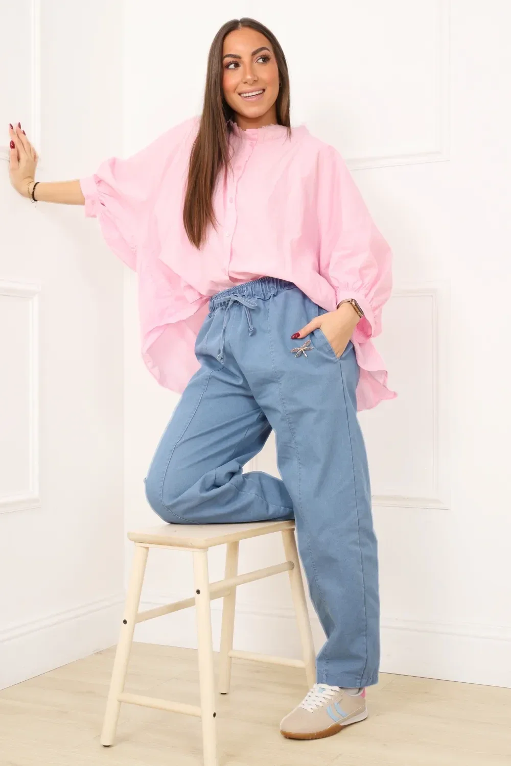 Pantalon ERINE - Jogging jean fluide femme (TU)