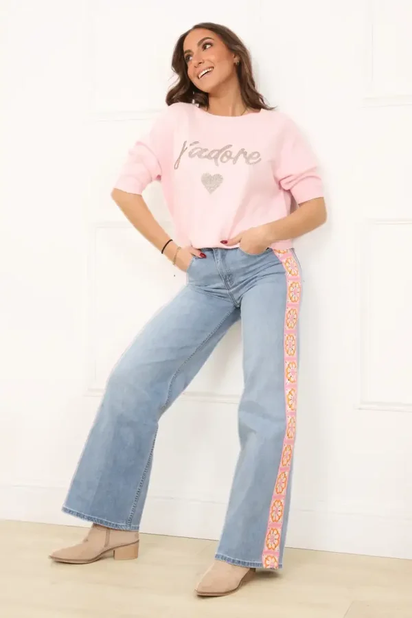 Pull JADE - Maille doudou & message “j’adore” (TU)