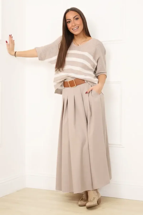 Jupe SANDRA - Jupe longue plissée chic (TU)