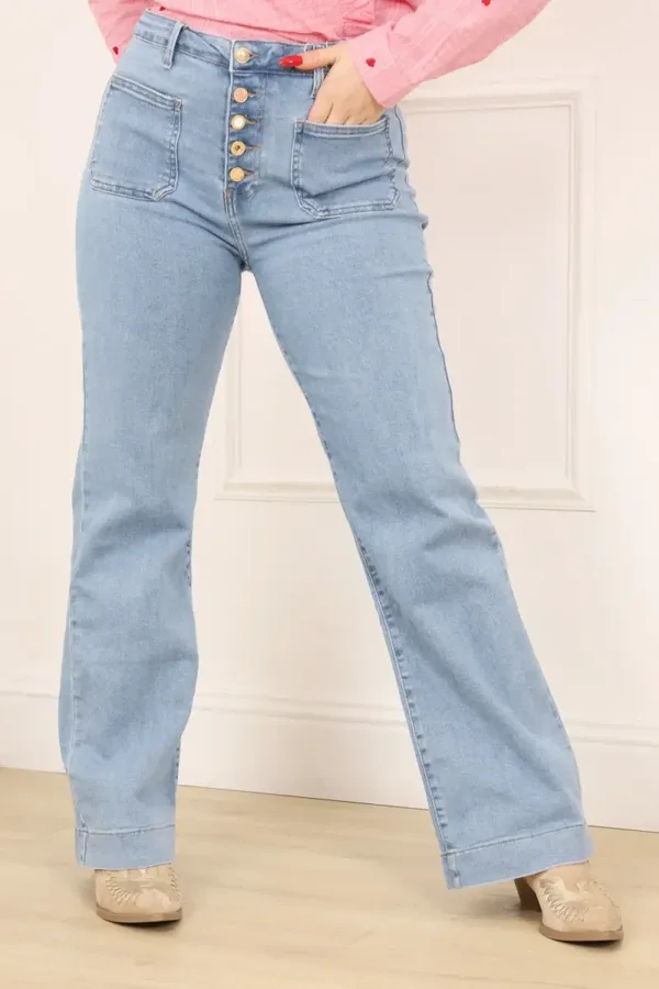 Jean ELINE - Jean wide leg tendance femme du XS au XL (34 au 42)