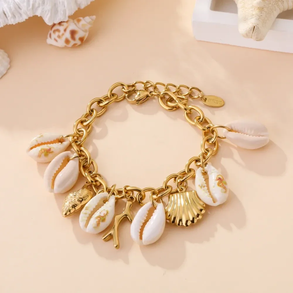 Bracelet GAYA – Bracelet coquillage en acier inoxydable (TU)