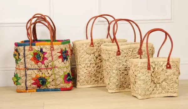 Paniers TINA - Finition fleurie & charme naturel (à l'unité ou en lot de 3)