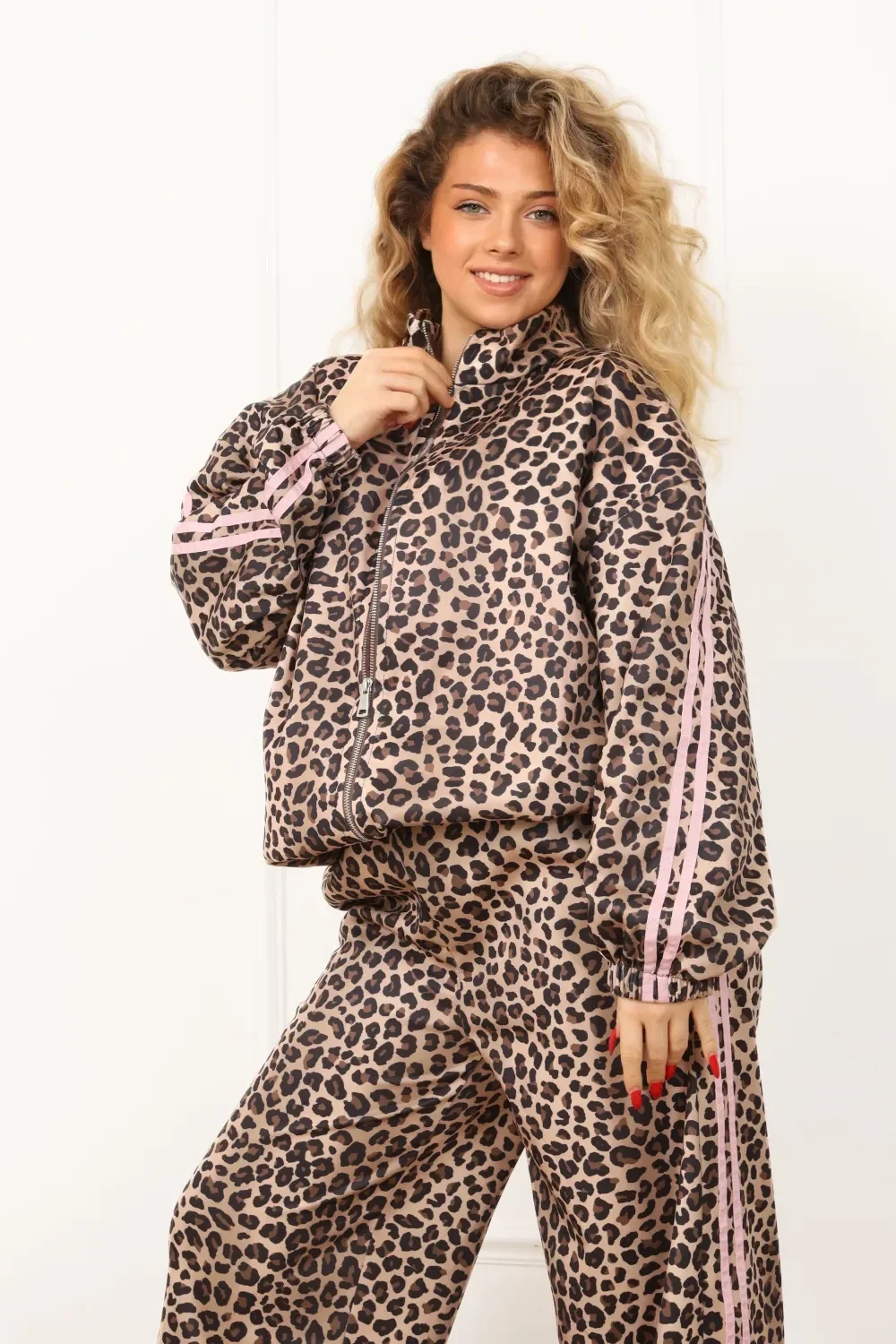 Veste ALICIA  - Imprimé léopard & bande contrastée (TU)