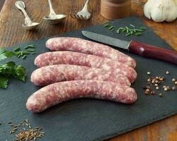 Grosse saucisse de volaille au bacon - 500gr soit 4 pièces