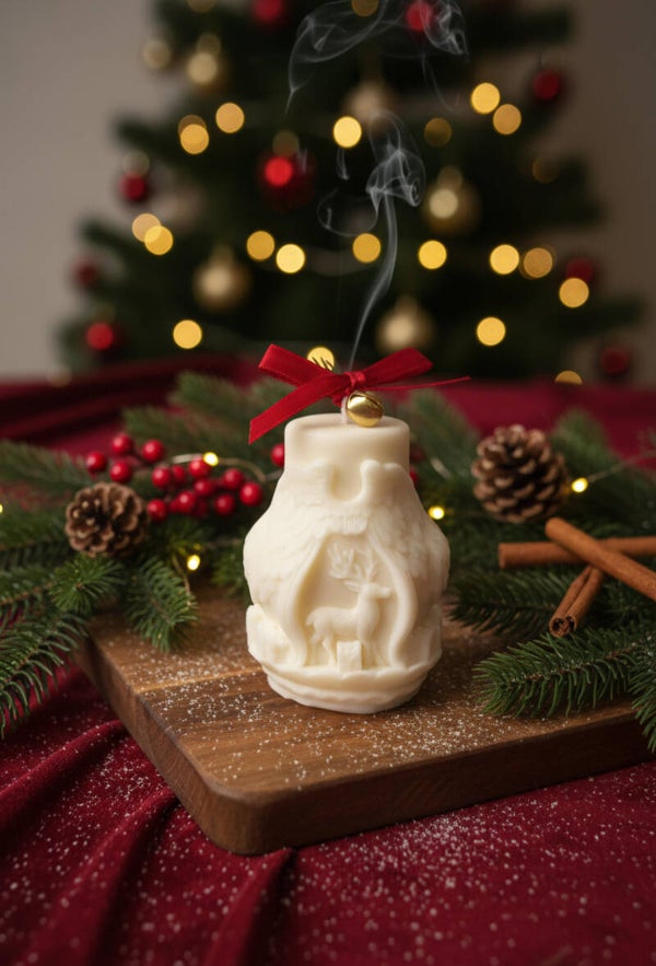 Exklusive Deko-Kerze "Winterbote"