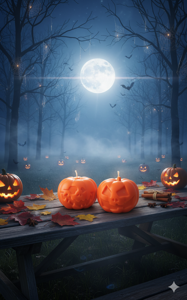 Kürbiswächter-Paar: Halloween-Glanz