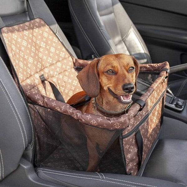 Siege auto chien marron luxe
