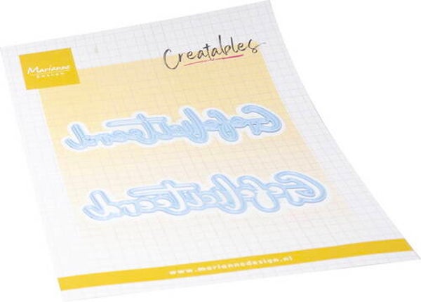 Creatables stencil Gefeliciteerd