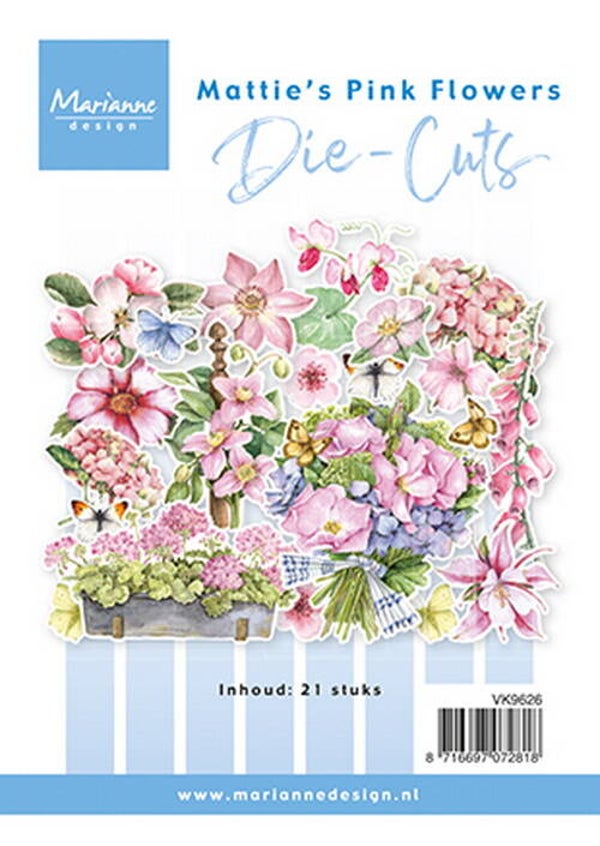 Diecuts Mattie's pink flowers