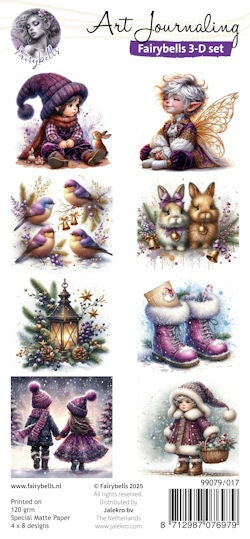 Fairybells 3-D setje Kerst paars 2