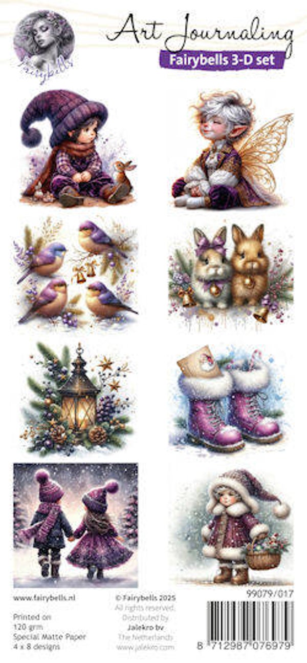 Fairybells 3-D setje Kerst paars 2
