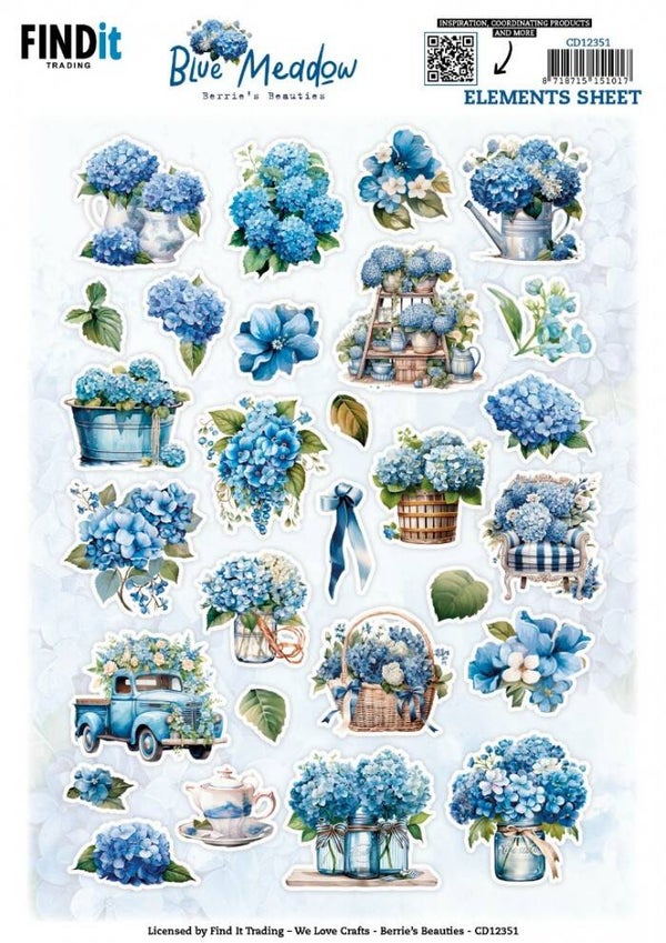 Cutting Sheet - Berries Beauties - Blue Meadow - Small Elements