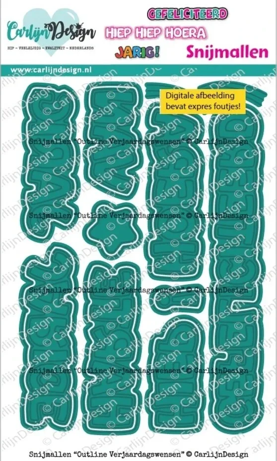 Snijmallen Outline Verjaardagswensen