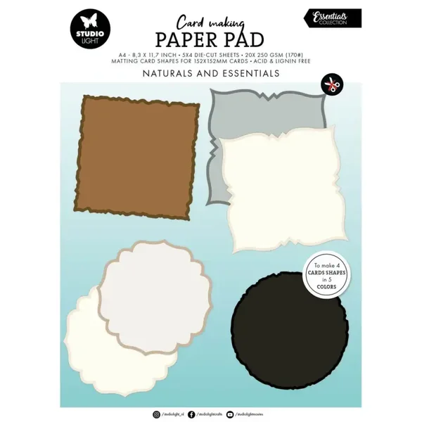 Studio Light • Essentials Card making pad Naturals 152x152mm