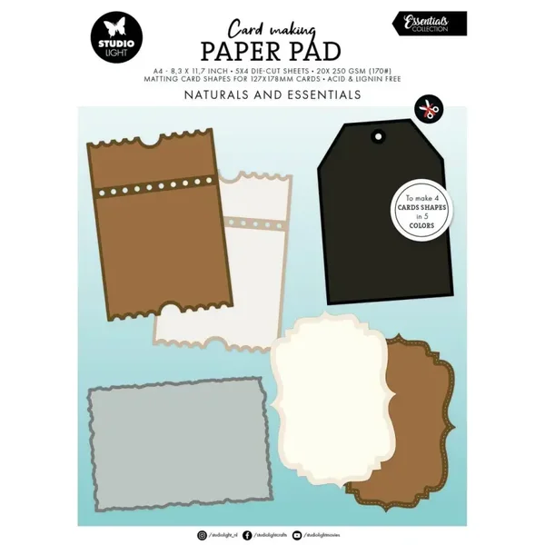 Studio Light • Essentials Card making pad Naturals 127x178mm