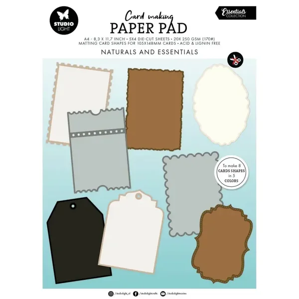 Studio Light • Essentials Card making pad Naturals 105x148mm
