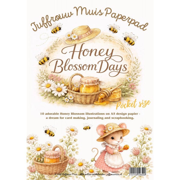 JUFFROUW MUIS PAPERPAD - POCKET SIZE - HONEY BLOSSOM DAY