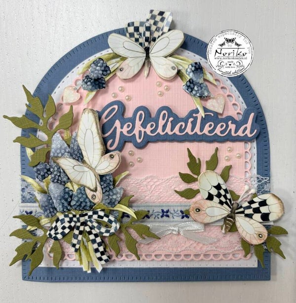 Gefeliciteerd in het blauw - roze