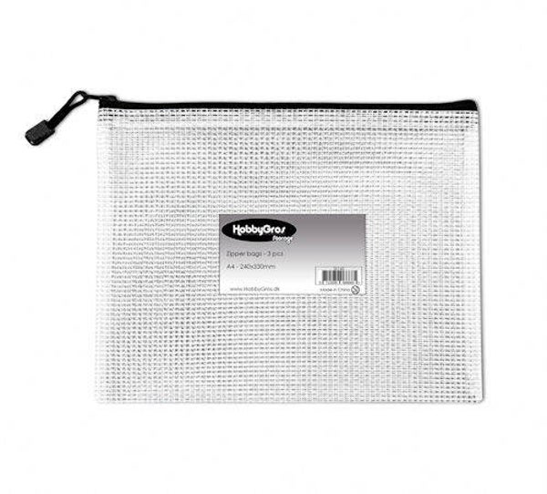 Transparent Zip Bag A4+ 24x33 cm (3 pcs)