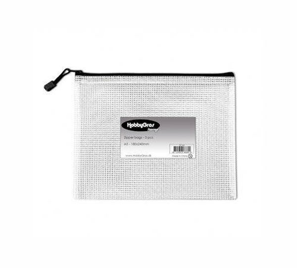 Transparent Zip Bag A5+ 18x24 cm (3 pcs)