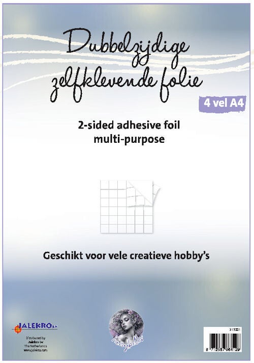 4 vel dubbelzijdig klevend folie A4
