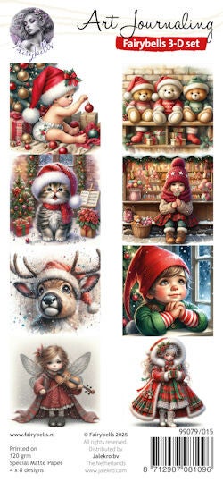 Fairybells 3-D setje Kerst rood