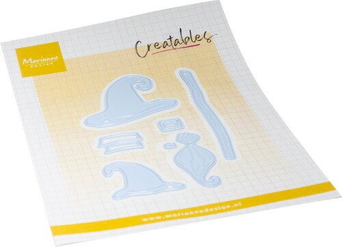 Creatables stencil Witch hats & broomstick