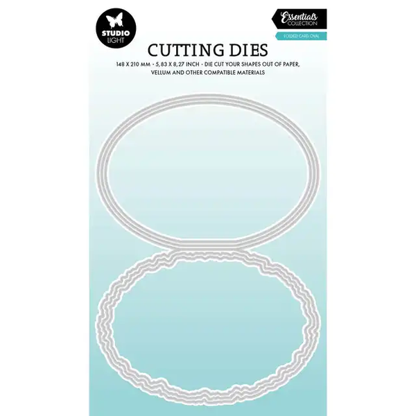 Essentials Cutting Die Torn Edge Card stand oval