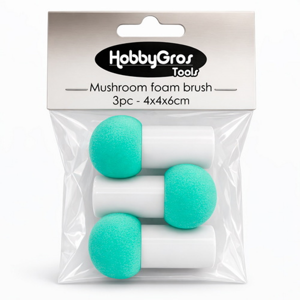 Mushroom Foam Brushes (3) large