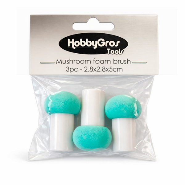 Mushroom Foam Brushes (3) small