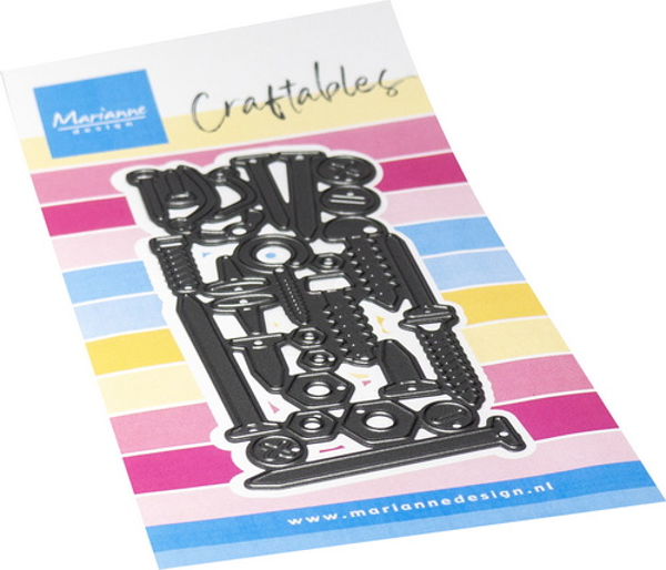 Craftables stencil Punch die XL - Nuts & bolts