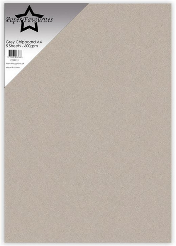 Grey Chipboard A4 600 grs (5 vel)