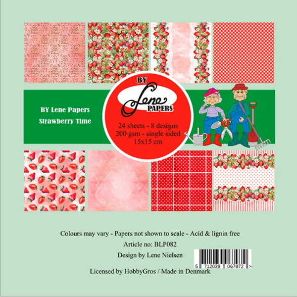 By Lene Papers 15x15 cm Strawberry Time