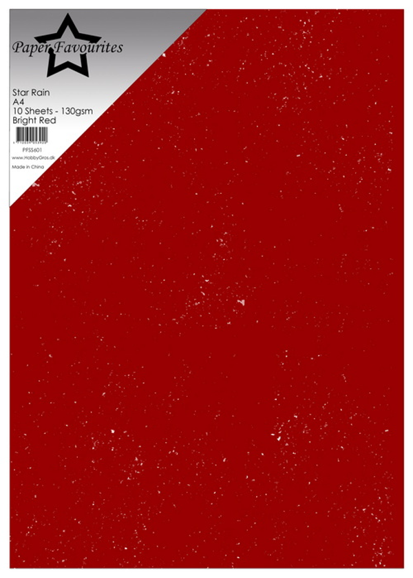 Paper Favourites Star Rain Paper - Bright Red