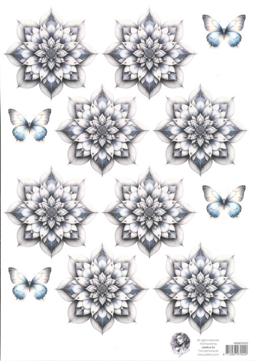 Fairybells combi knipvel voor pop-up en decoupage - blauw A