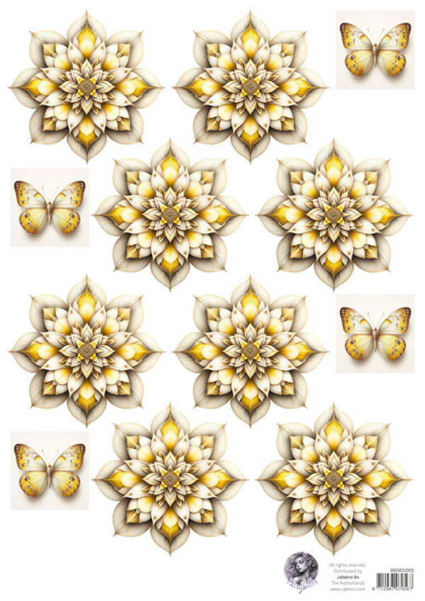 Fairybells combi knipvel voor pop-up en decoupage - geel A