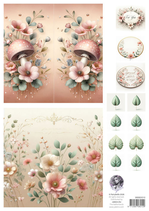 Fairybells combi knipvel voor pop-up en decoupage - roze C
