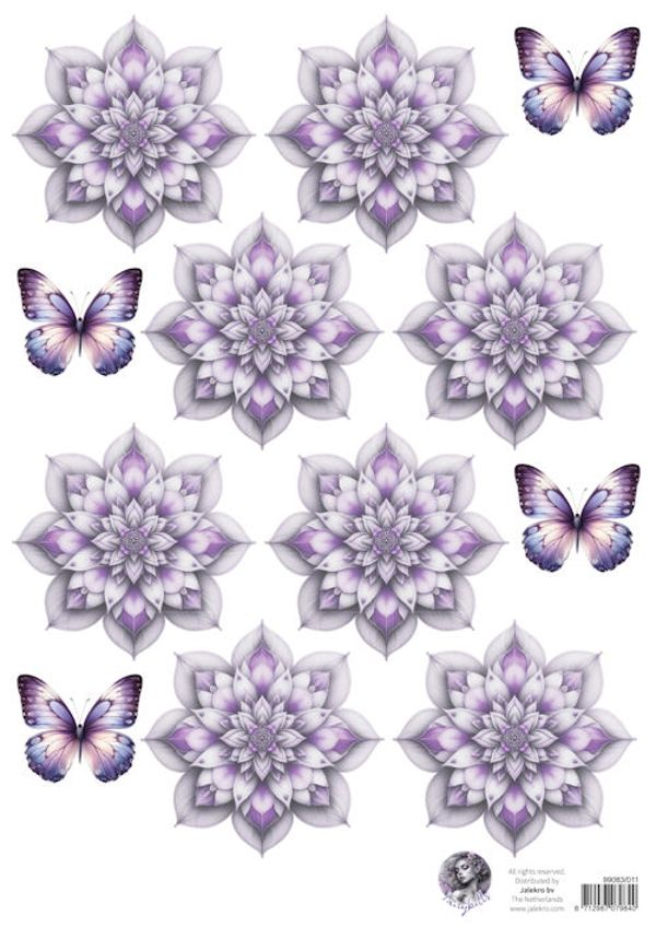 Fairybells combi knipvel voor pop-up en decoupage - lila A