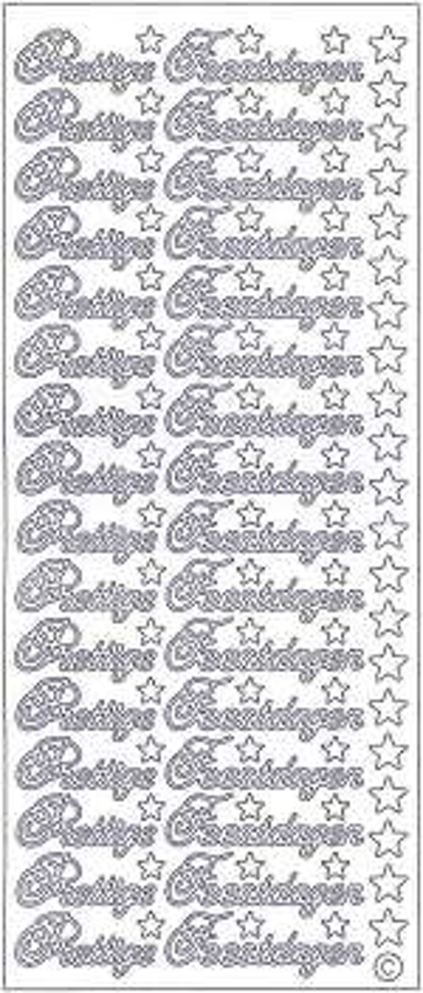 Sticker vel Prettige Feestdagen Zilver