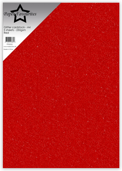 Paper Favourites Glitter cardstock A4 - Red