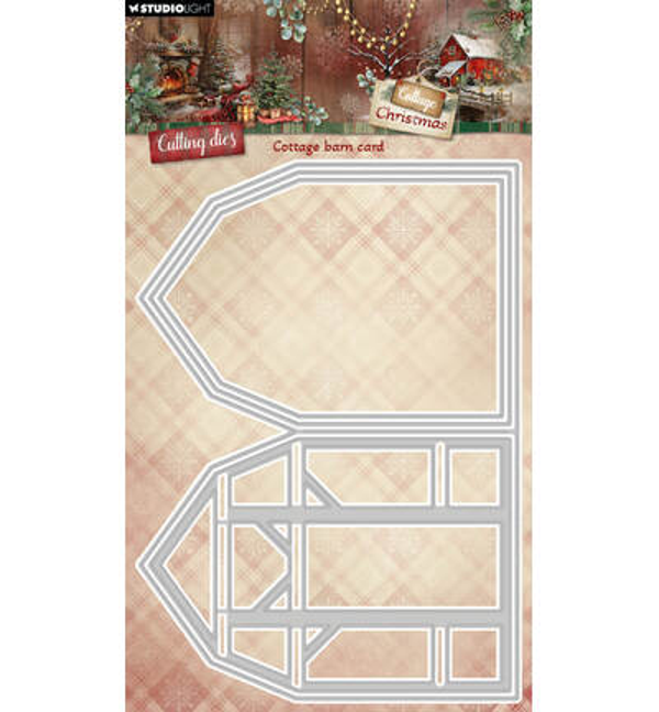 StudioLight Stansmallen – Cottage Barn Card Cottage Christmas nr. 1114