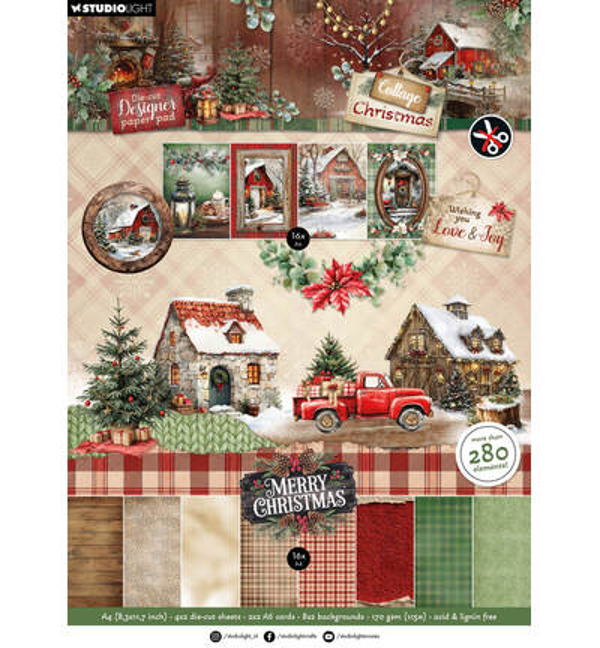 StudioLight Die-Cut Designpapierblok – DIY Paper Cottage Christmas nr. 483