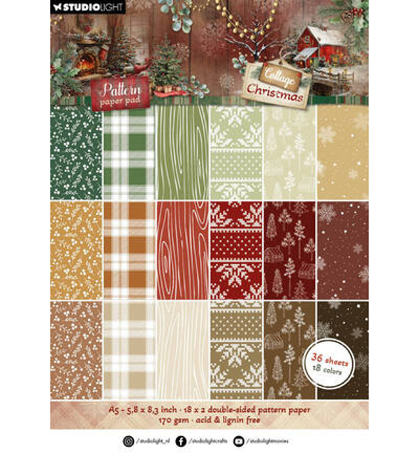 StudioLight Patroonpapierblok – Pattern Cottage Christmas nr. 487